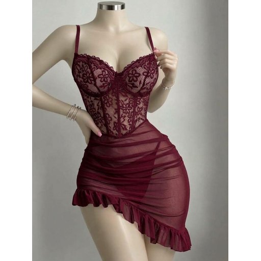 بيبي دول شيفون Babydoll Lingerie Set