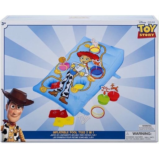 لعبة رمي الحلقات وجمع النقاط القابلة للنفخ 2 في 1 بتصميم شخصيات توي ستوري (جيسي وودي) Disney Pixar Toy Story Inflatable Pool Toss 2-in-1 Game Set (Ages 3+)