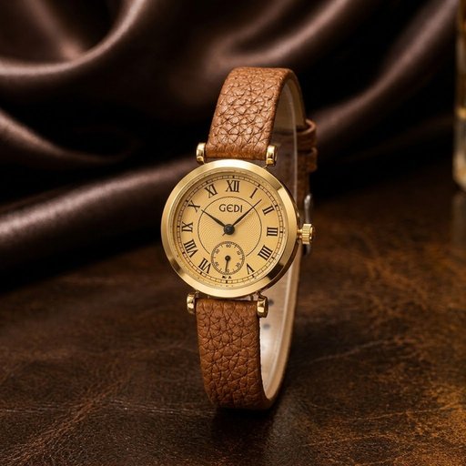 ساعة نسائية كلاسيك سير جلد مقاومة للماء من جيدي Gedi Classic Leather Strap Waterproof Women Watch