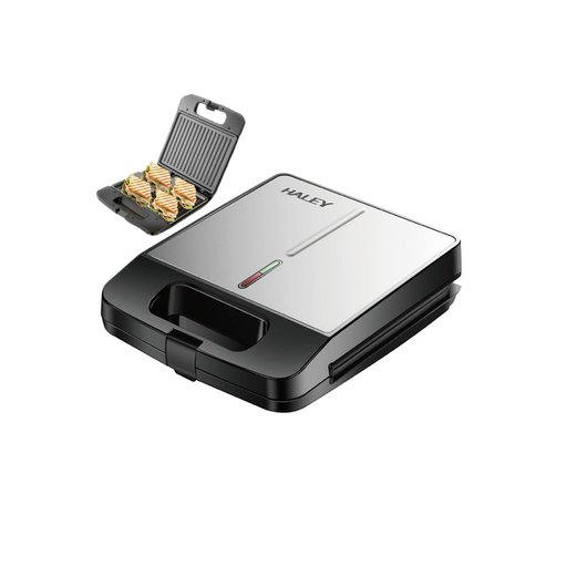 كابسة صاج كهربائية مع سطح غير لاصق وتحكم حراري وميزات امان Electric Sandwich Press with Non-Stick Plates, Thermostat Control and Overheat Protection