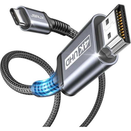 كابل Jsaux من USB-C إلى HDMI بطول 2 متر، يدعم دقة 4K بتردد 60 هرتز Jsaux USB C to HDMI Cable 2 m, 4K @ 60 Hz