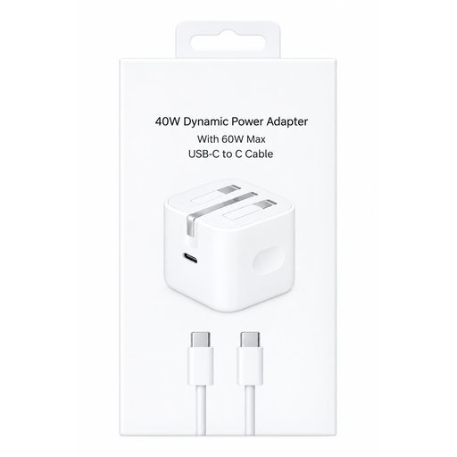 شاحنة ايفون شحن سريع 40 واط مع كابل تايبسي Dynamic Power Adapter 40W With 60W Max USB-C to C Cable