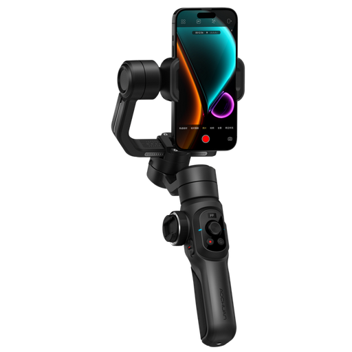 جيمبل AOCHUAN Smart S2 مثبت موبايل بثلاثة محاور مع إضاءة ولاقط صوت مدمج وعصا تمديد - تتبع ذكي ودوران 360 درجة AOCHUAN Smart S2 Gimbal Ring Light