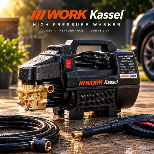 فترة غسيل ضغط عالي بقوة 2400 واط وضغط 265 بار مع صوندة 10 متر High Pressure Washer 2400W 265 Bar with 10m Reinforced Hose