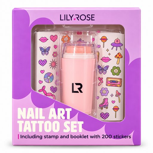 مجموعة تزيين الأظافر بالملصقات والختم من ليلي روز – 200 ملصق الاسم بالإنكليزي: LILY ROSE Nail Art Tattoo Set
