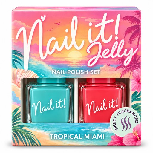 مجموعة مناكير نيل إت جيلي تروبيكال ميامي المعطّرة برائحة الفواكه – لونين Tropical Miami