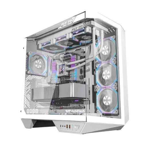DarkFlash DY470 ATX Gaming PC Case With (4x Pre-installed ARGB fans) – White DarkFlash DY470 ATX Gaming PC Case With (4x Pre-installed ARGB fans) – White