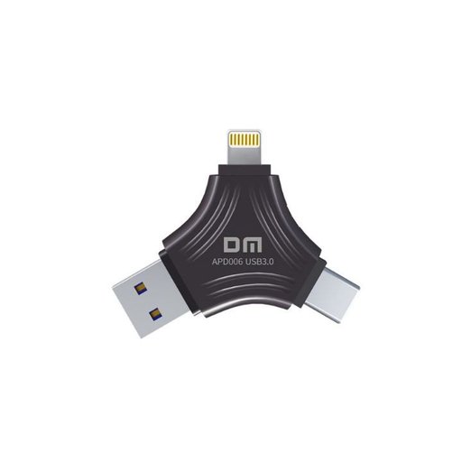 فلاشة ثلاثية المنافذ DM – 128GB DM APD006 3-in-1 Flash Drive 128GB (USB 3.0 - Type-C - Lightning) فلاشة ثلاثية المنافذ DM – 128GB DM APD006 3-in-1 Flash Drive 128GB (USB 3.0 - Type-C - Lightning)