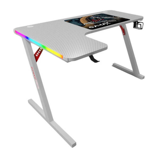 Gamax P201-LW RGB Carbon Fiber L-Shaped Gaming Desk 140×100×74cm – Left – White Gamax P201-LW RGB Carbon Fiber L-Shaped Gaming Desk 140×100×74cm – Left – White