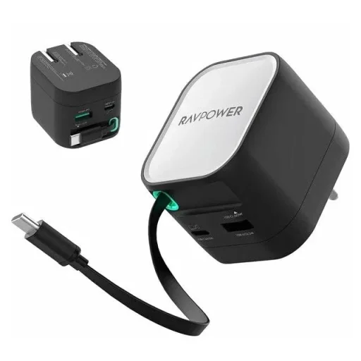 RAVPower RP-PC1102 2-In-1 65W Foldable Charger With USB-C Cable RAVPower RP-PC1102 2-In-1 65W Foldable Charger With USB-C Cable
