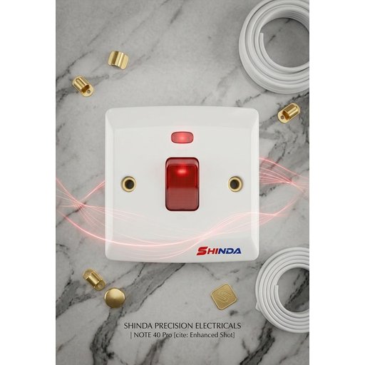 دكمة 45 أمبير / سويج 45A / مفتاح سبلت وسخان 45A Double Pole (DP) Switch with Neon Indicator