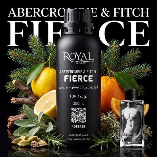 زيت عطري رويال سميلز أبركرومبي آند فيتش - فيرس TOP 250 مل Royal Smells ABERCROMBIE & FITCH - FIERCE Fragrance Oil TOP 250 ml