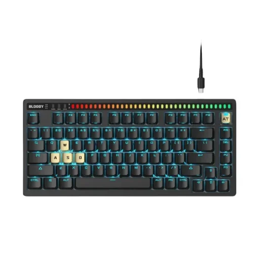 بلودي لوحة مفاتيح ألعاب AT75 - أسود Bloody AT75 75% RGB Alpha Optical Switch Gaming Keyboard - Black