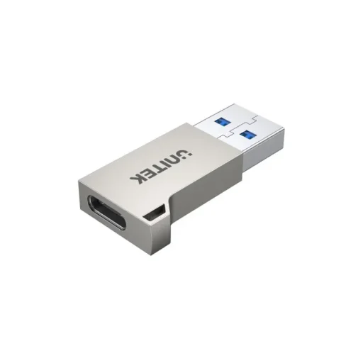 يونيتيك A1034NI محول يو إس بي-إيه 3.1 ذكر إلى يو إس بي-سي أنثى - فضي UNITEK A1034NI USB-A 3.1 Male to USB-C Female Adapter - Silver