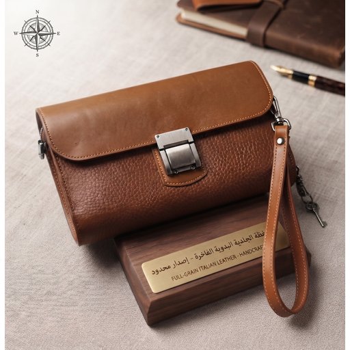 حقيبة رجالية يدوية جلد طبيعي Men's leather handbag