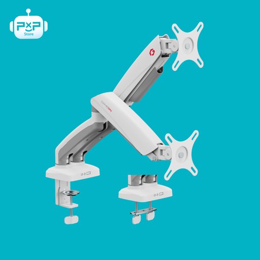 حامل شاشتين ميكانيكي بنظام زنبركي GAMEON GO-5450 – أبيض GAMEON GO-5450 MECHANICAL SPRING DUAL MONITOR ARM – WHITE