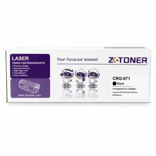 ZK-TONER CRG-071 Commercial Compatible Black Toner Cartridge – Replacement Toner for Canon imageCLASS LBP120 Series, LBP122dw & MF270 Series Printers ZK-TONER CRG-071 Commercial Compatible Black Toner Cartridge – Replacement Toner for Canon imageCLASS LBP