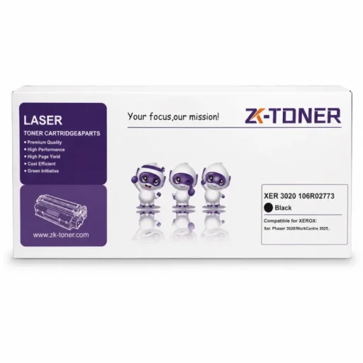 ZK-TONER XER 3020 / 106R02773 Commercial Compatible Black Toner Cartridge – Replacement Toner for Xerox Phaser 3020 & WorkCentre 3025 Printers ZK-TONER XER 3020 / 106R02773 Commercial Compatible Black Toner Cartridge – Replacement Toner for Xerox Phaser 3