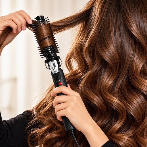 مكواة تجعيد الشعر مع فرشاة للتصفيف Hair Curling Iron with Styling Brushا