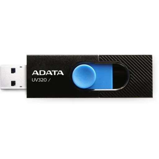 ADATA UV320 USB 3.2 Flash Drive Sliding Connector - 32GB – Black/Blue ADATA UV320 USB 3.2 Flash Drive Sliding Connector - 32GB – Black/Blue