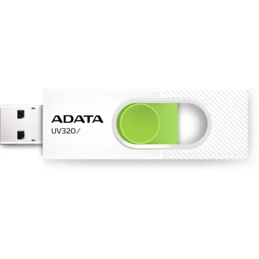ADATA UV320 USB 3.2 Flash Drive Sliding Connector - 32GB – White/Green ADATA UV320 USB 3.2 Flash Drive Sliding Connector - 32GB – White/Green
