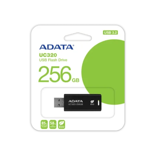 DATA UC320 USB 3.2 Gen1 Flash Drive 85% PCR Plastic Eco-Friendly Capless Sliding Connector - 256GB DATA UC320 USB 3.2 Gen1 Flash Drive 85% PCR Plastic Eco-Friendly Capless Sliding Connector - 256GB