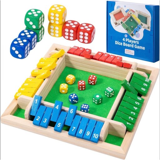 لعبة تحدّي النرد والأرقام لأربعة لاعبين 4 Players Dice Board Game