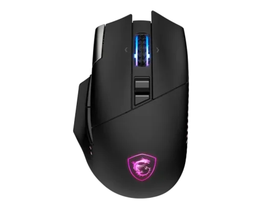 MSI VERSA PRO Wireless Gaming Mouse — Tri-Mode Connectivity (2.4G / Bluetooth / USB), 26000 DPI Optical Sensor, 1000Hz Polling Rate, RGB Lighting, 15 Programmable Buttons, Ergonomic Design MSI VERSA PRO Wireless Gaming Mouse — Tri-Mode Connectivity (2.4G 