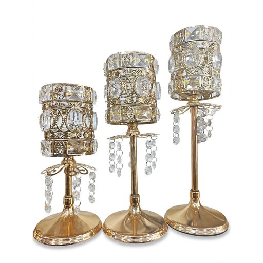 شمعدان ثلاثي ذهبي candle holder