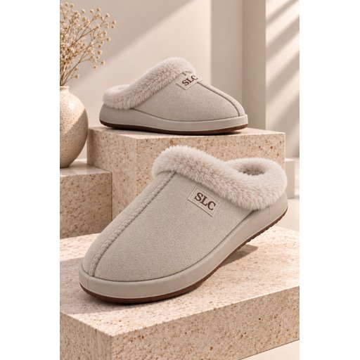 شبشب منزلي نسائي Muggo BLADE شتوي مبطن بالفرو مريح - بيج Muggo BLADE Women's Winter Faux-Fur Lined Comfortable Home Slippers - Beige