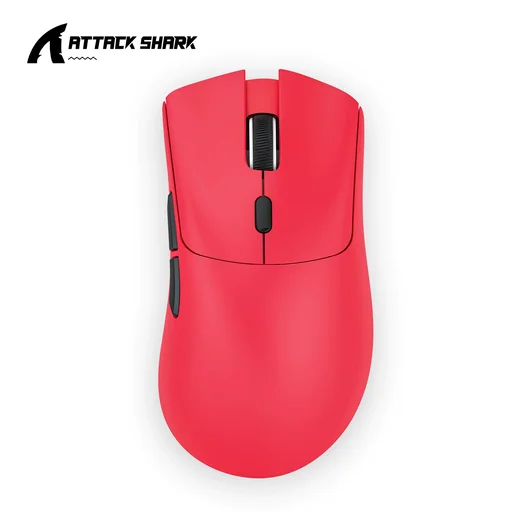 فأرة ألعاب لاسلكية أتاك شارك ار 1 - Attack Shark R1 Red Attack Shark R1 Wireless Gaming Mouse – Red