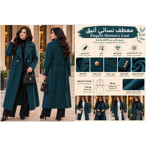 معطف نسائي طويل B06 B06 Women's Long Coat