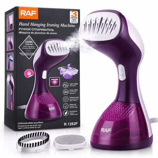مكواة بخار يدوية عمودية راف RAF سعة 220 مل موديل R.1282P RAF Handheld Garment Steamer 220ML R.1282P