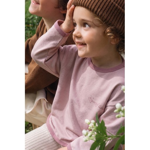 تي شيرت أطفال واسع بقصة مريحة بأكمام طويلة - وردي فاتح (2-8 سنوات) Kids' Loose Fit Long Sleeve T-Shirt - Powder Pink (2-8 Years)