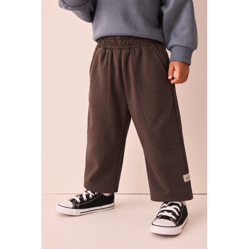 بنطال رياضي للأولاد مبطن بالصوف، قطن، 3-10 سنوات، بني Boys' Fleece-Lined Cotton Sweatpants, 3-10 Years, Brown