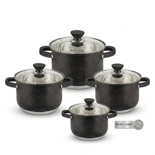 طقم قدر ستانلس ستيل 8 قطع الوان متعددة stainless steel pot set