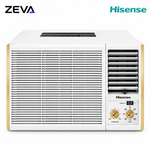 مكيف هايسنس شباكي 2 طن حار وبارد مع ضاغط T3 وتوزيع الهواء بأربعة اتجاهات Hisense 2 Ton Window Air Conditioner with T3 Rotary Compressor and 4-Way Airflow