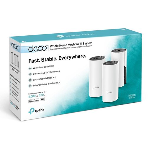 نظام TP-Link Deco M4 AC1200 لشبكة Wi-Fi Mesh المنزلية بالكامل – 3 قطع TP-Link Deco M4 AC1200 Whole Home Mesh Wi-Fi System – 3-Pack