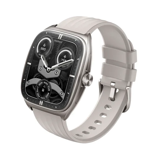 موماكس ساعة كورفكس (فضي) 1-WEAR Curvex Smart Watch (Titanium)