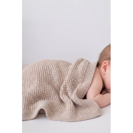 Selanik Knit Baby Blanket 80x100 cm - Natural