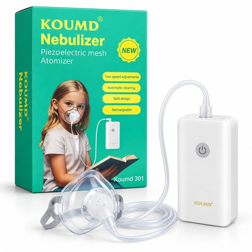 جهاز تبخيرة محمول كومد بشبكة رذاذ إلكترونية – موديل 301 KOUMD Portable Mesh Nebulizer – Model 301
