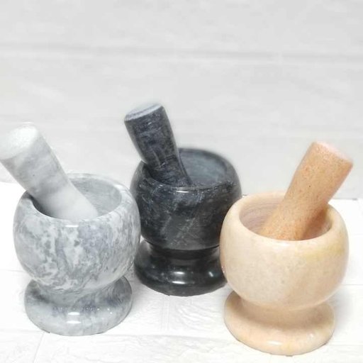 هاون مرمر وسط Marble mortar and pestle (medium)