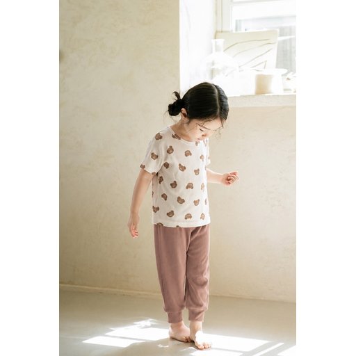 طقم بيجامة أطفال بنقوش - إيكرو (1-7 سنوات) Kids' Patterned Pajama Set - Ecru (1-7 Years)