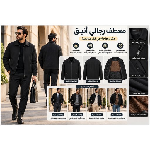 سترة رجالية شتوية عادية مبطنة بحشوة القطن اللبني 24# Men's Regular Winter Jacket with Milk Cotton Padding 24#
