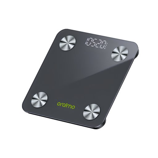 ميزان جسم ذكي أورايمو فيت سكيل بشاشة LED و 18 مؤشر صحي مع بلوتوث oraimo FitScale Smart LED Body Fat Scale with 18 Health Metrics