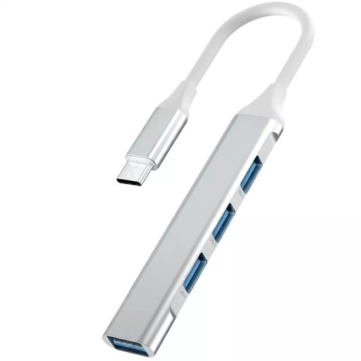 موزع USB-C إلى 4 منافذ USB 3.0 – أبيض USB-C to 4-Port USB 3.0 Hub - White