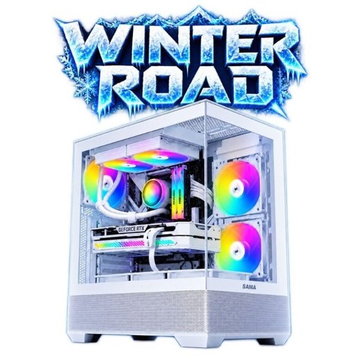 تجميعة ألعاب وينتر رود | معالج رايزن 5 5600X، كارت شاشة RX 9060 XT 16GB، رام 16GB، تخزين 1TB NVMe، لون أبيض Winter Road Gaming PC | AMD Ryzen 5 5600X, Sapphire Pulse RX 9060 XT 16GB, 16GB RAM, 1TB NVMe, White Case