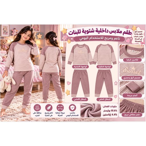 طقم ملابس داخلية حرارية شتوية للأطفال 3319-5 Kids' Winter Thermal Underwear Set 3319-5