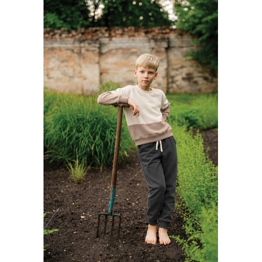 طقم سويت شيرت Garnili خفيف للأطفال 8-12 سنة - إيكرو أنثراسيت Garnili Sweatshirt Thin Seasonal Set for Kids 8-12 Years - Ecru Anthracite