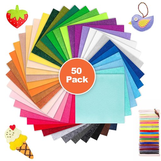 قماش لباد حرفي 50 لوناً لتنمية إبداع الطفل 50-color craft felt fabric to foster children's creativity